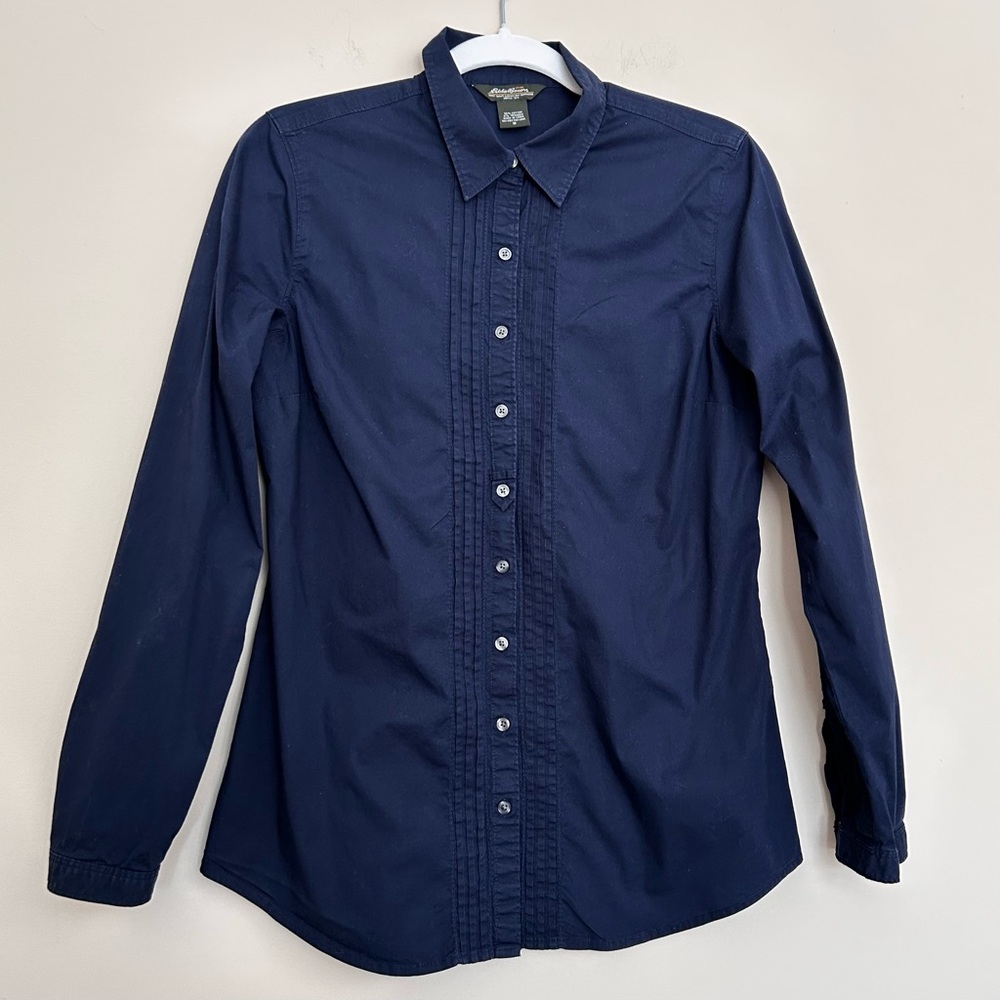 Eddie Bauer Women’s Dark Blue Button-Down Shirt